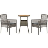  Set namještaja za objedovanje Set od 3 Siva Ratan Metal | shoptok.hr