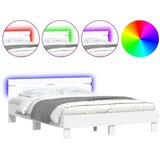  Okvir za krevet s uzglavljem i LED bijeli 140 x 200 cm | shoptok.hr
