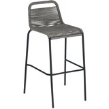 Kave Home siva barska stolica s čeličnom konstrukcijom Glenville, visina 74 cm Cijene