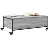  Stolić za kavu s kotačima siva boja hrasta 91x55x34 cm drveni | shoptok.hr