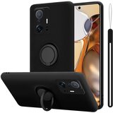  case, združljiv s xiaomi v tekoči črni barvi - zaščitni pokrov iz fleksibilnega silikona tpu z obročem, (20590703) | Shoptok.si