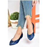 Fox Shoes P726776304 Women's Flats in Navy Blue Satin Fabric Cene