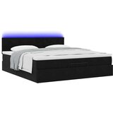 vidaXL Otomanski krevet s madracem i LED crni 180x200cm baršunasti | shoptok.hr