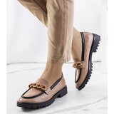Gemre Brown loafers with decorative chain Kesira | Shoptok.si