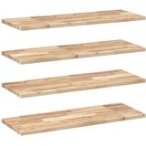  Plutajuće police 4 kom 100x30x2 cm Neobrađeno puno drvo akacije | Shoptok.si
