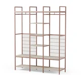 Odprta jeklena garderobna omara v barvi terakote 140x179,5x40 cm Amara –