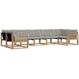 vidaXL Zunanja garnitura za sedenje 7 pcs Bela in svetlo siva, (5000280340) | Shoptok.si