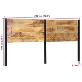  Uzglavlje 200 cm Masivno drvo Mango i željezo | shoptok.hr