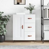 vidaXL Komoda bela 69,5x34x90 cm inženirski les | Shoptok.si