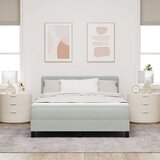 vidaXL Box Spring Krevet s Madracem Svjetlosiva 140x200 cm Baršun | shoptok.hr