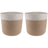  Set saksija za biljke 2 pcs Prirodna i bijela Ø 21 x 21 cm Cijene