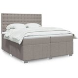  Krevet s oprugama i madracem smeđesivi 200x200 cm od tkanine | shoptok.hr