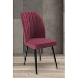 Hanah home set trpezarijskih stolica Platinum 8 kom, bordo tkanina Jerry, crne metalne noge | Eponuda.com
