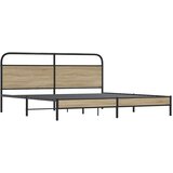  Metalni okvir kreveta bez madraca boja hrasta 193x203 cm | shoptok.hr