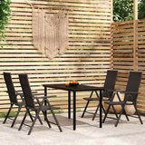  5-dijelni vrtni blagovaonski set crni Crna Dužina stola 140 cm | Shoptok.si