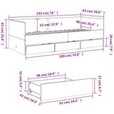  Dnevni krevet s ladicama bez madraca boja hrasta 90x190 cm | shoptok.hr