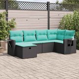 vidaXL 6-dijelni set vrtnih sofa s jastucima crni od poliratana | shoptok.hr