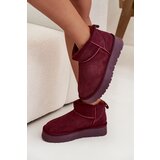 Boto Stylish Suede Low Snow Boots Burgundy Nucca | Shoptok.si