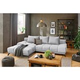 Hom`in KOTNA SEDEŽNA GARNITURA, šenilja svetlo siva | Shoptok.si