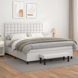  The Living Store Box spring postelja z vzmetnico bela 180x200 cm umetno usnje - Box Spring Postelja, (21458026) Cene