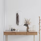 vidaXL Stensko ogledalo srebrno 70x30 cm ovalno | Shoptok.si