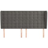  Uzglavlje s ušima tamnosivi 203x23x118/128 cm baršunasti | shoptok.hr
