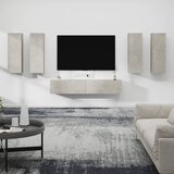 vidaXL 6-dijelni set tv ormarića siva boja betona drveni cijene