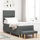 vidaXL Krevet s kutijom s madracem i klupom Tamno siva 80x200 cm Tkanina Cijene
