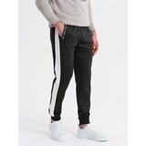 Ombre Men's sweatpants joggers with contrasting stripes - black | Eponuda.ba