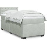 Maison Chic Box spring postelja - Vzmetna postelja z vzmetnico svetlo siva 80x200 cm žamet SL4122, (21905083) | Shoptok.si