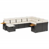 vidaXL 10-dijelni set vrtnih sofa s jastucima crni od poliratana | shoptok.hr
