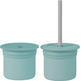 Minikoioi Sip+Snack Set jedilni set za otroke Aqua Green / Powder Grey 1 kos | Shoptok.si