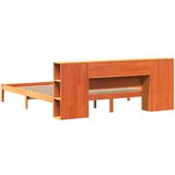 vidaXL Knjižna postelja brez vzmetnice vošč. rjava 180x200 cm borovina | Shoptok.si