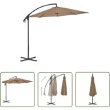  The Living Store Previsni senčnik z jeklenim drogom 300 cm taupe - Previsni Senčnik, (21742923) Cene