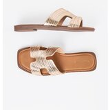 Sergio Leone Gold flip-flops with a square toe | Shoptok.si