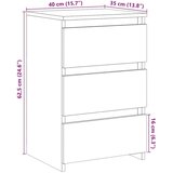 vidaXL Noćni ormarić Artisan hrast 40x35x62,5 cm izrađeno drvo | shoptok.hr
