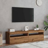 vidaXL 2-dijelni TV ormarić s LED svjetlima Umjetnički izrađen hrast | shoptok.hr