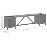  Vrtna klupa s 2 sadilice 150 cm masivno bagremovo drvo siva | Eponuda.com