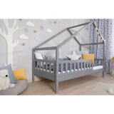 MID.YOU POSTELJA V OBLIKI HIŠE x , les svetlo siva | Shoptok.si