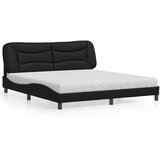vidaXL Postelja z vzmetnico črna 180x200 cm umetno usnje Cene