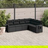 vidaXL 6-dijelni set vrtnih sofa s jastucima crni od poliratana | shoptok.hr