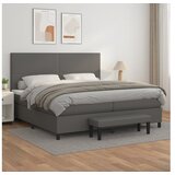  Krevet s oprugama i madracem sivi 200x200 cm od umjetne kože | shoptok.hr