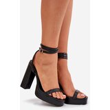 Boto Womens Heeled Sandals With Strap Black Fevenne | Shoptok.si