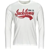 Jack & Jones Majice z dolgimi rokavi JJELOGO TEE LS O-NECK 2 COL AW23 SN Bela