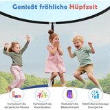  Vanjski trampolin s ljestvama, okrugli vrtni trampolin sa zaštitnom mrežom, rubnim pokrovom i metalnim okvirom, Ø305 cm, šareni | shoptok.hr