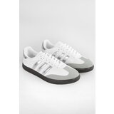 Shoeberry Women's Sambai White-Silver Striped Flat Sneakers Cijene