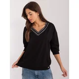 Fashion Hunters Black oversize blouse with 3/4 sleeves