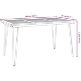 Vrtna garnitura - 5-dijelni vrtni blagovaonski set od bagremovog drva i metala - Dužina stola 140 cm 4 | shoptok.hr