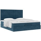  Otomanski okvir kreveta s madracima plavi 200x200cm baršunasti | shoptok.hr