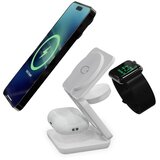 Ksix bežični punjač 3u1 15W, sklopivi, MagSafe & Qi kompatibilan, bijeli | shoptok.hr